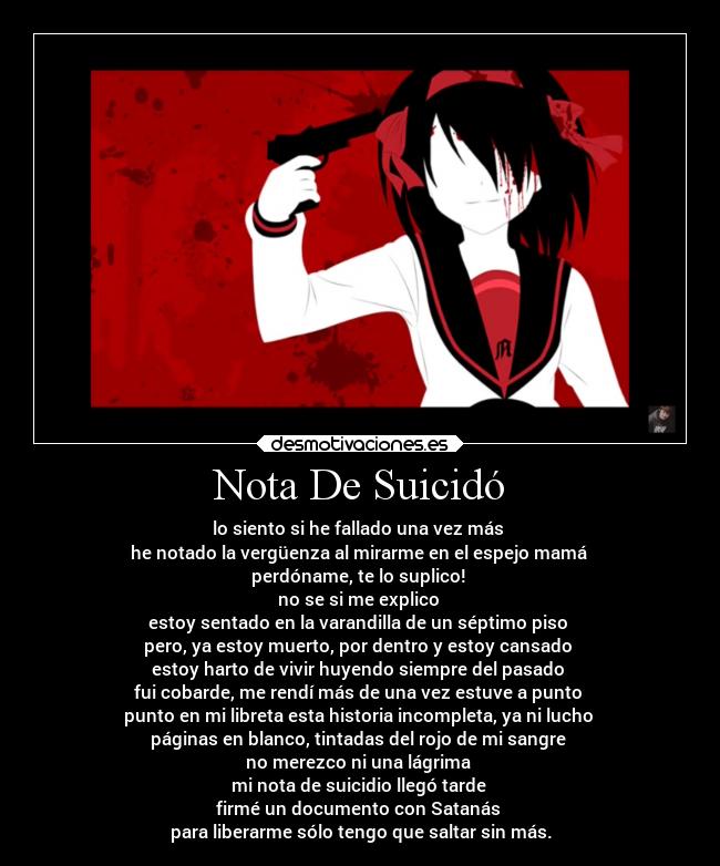 Nota De Suicidó -