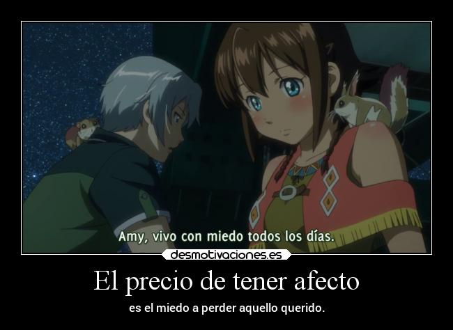 carteles felicidad vida amor dolor anime raptorhunters harukaze manga suisei gargantia ledo amy afecto amar desmotivaciones