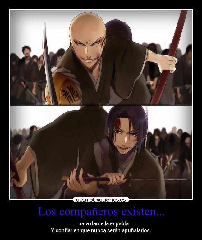 carteles guerra confianza amigos amistad anime bleach desmotivaciones