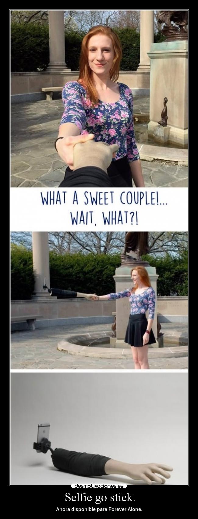 carteles humor forever alone selfie stick desmotivaciones