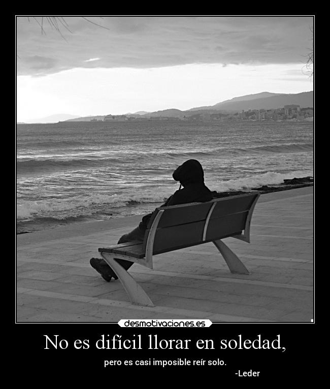 No es difícil llorar en soledad, - pero es casi imposible reír solo.
                                                                                 -Leder