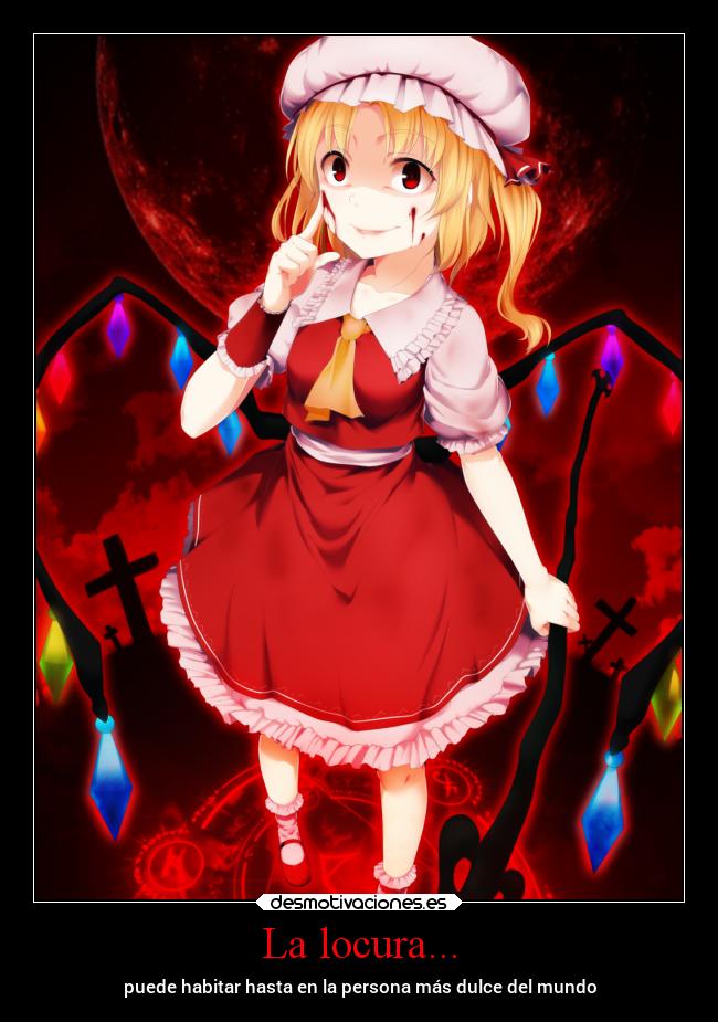carteles locura anime flandre scarlet touhou desmotivaciones