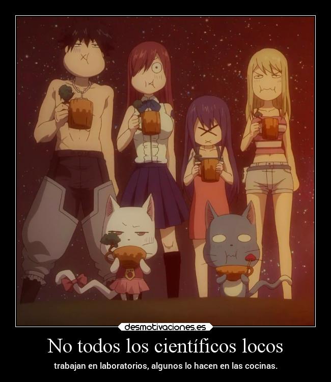 carteles locura comida amigos mundo vida humor anime raptorhunter harukaze manga fairytail fairy tail ciencia desmotivaciones