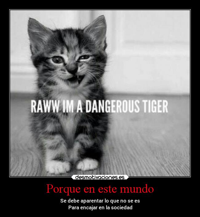 Porque en este mundo - Se debe aparentar lo que no se es
Para encajar en la sociedad