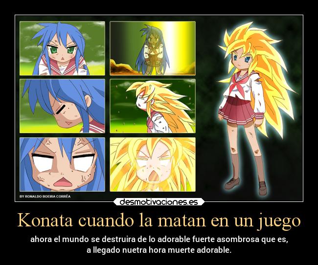 carteles mundo anime adorable fin del konata desmotivaciones