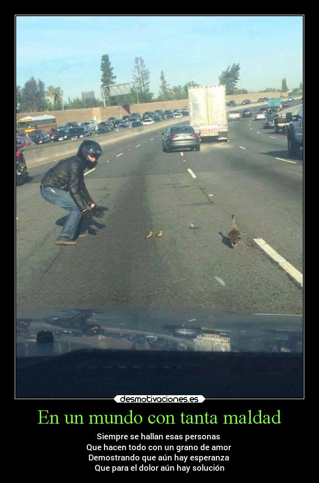 En un mundo con tanta maldad - Siempre se hallan esas personas
Que hacen todo con un grano de amor
Demostrando que aún hay esperanza
Que para el dolor aún hay solución
