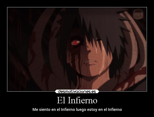 carteles naruto obito infierno desmotivaciones
