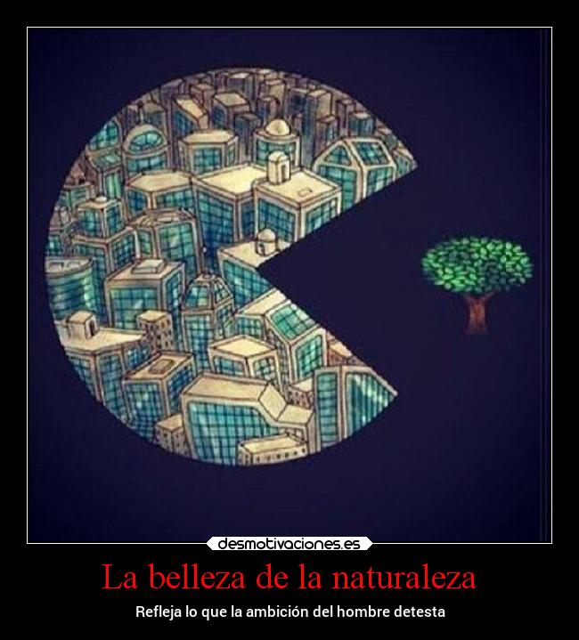 La belleza de la naturaleza - Refleja lo que la ambición del hombre detesta