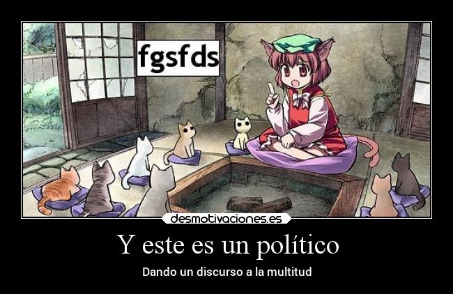 carteles politica videojuegos touhou chen desmotivaciones