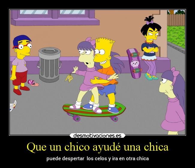 Que un chico ayudé una chica - puede despertar los celos y ira en otra chica