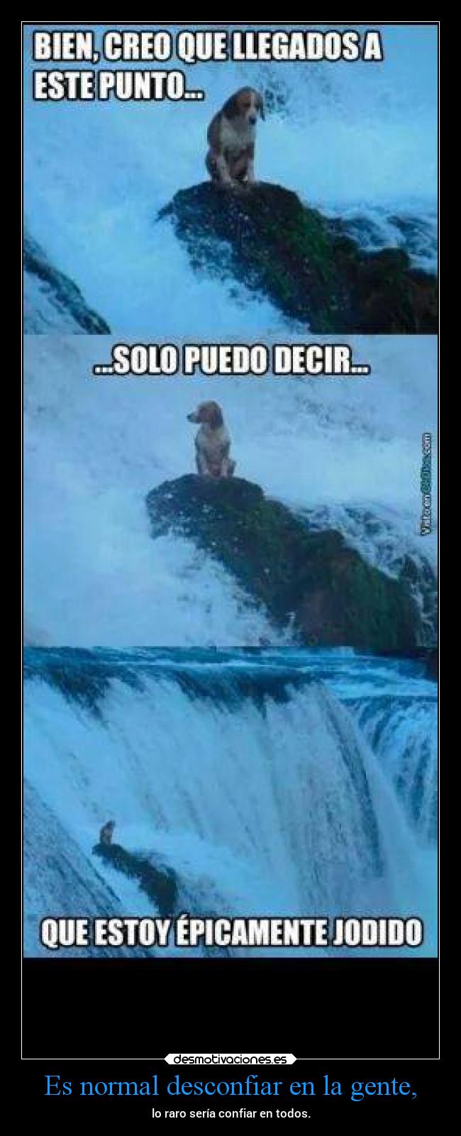 Es normal desconfiar en la gente, - lo raro sería confiar en todos.