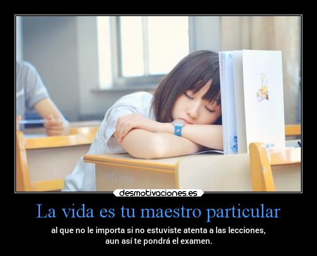 La vida es tu maestro particular -