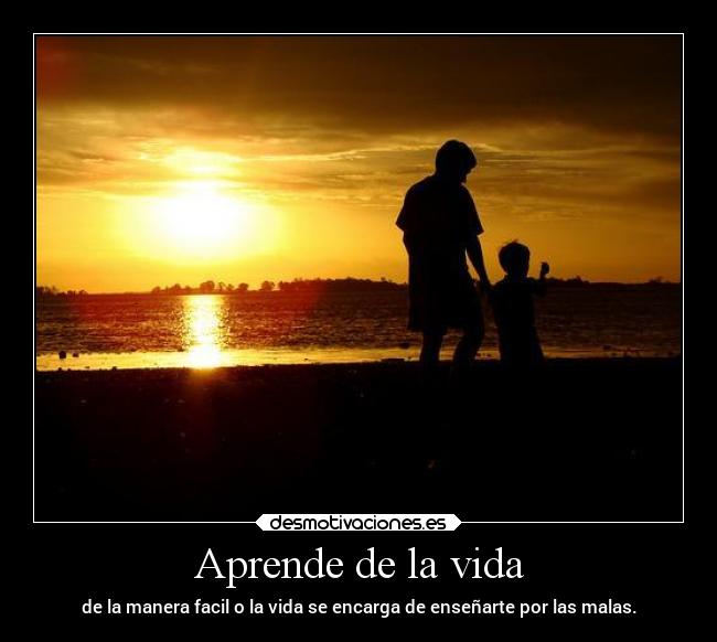 Aprende de la vida - de la manera facil o la vida se encarga de enseñarte por las malas.