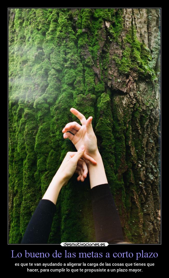 Lo bueno de las metas a corto plazo -