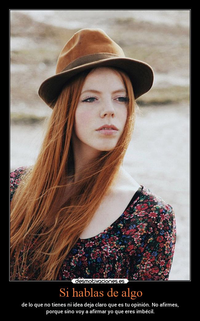 Si hablas de algo - de lo que no tienes ni idea deja claro que es tu opinión. No afirmes,
porque sino voy a afirmar yo que eres imbécil.