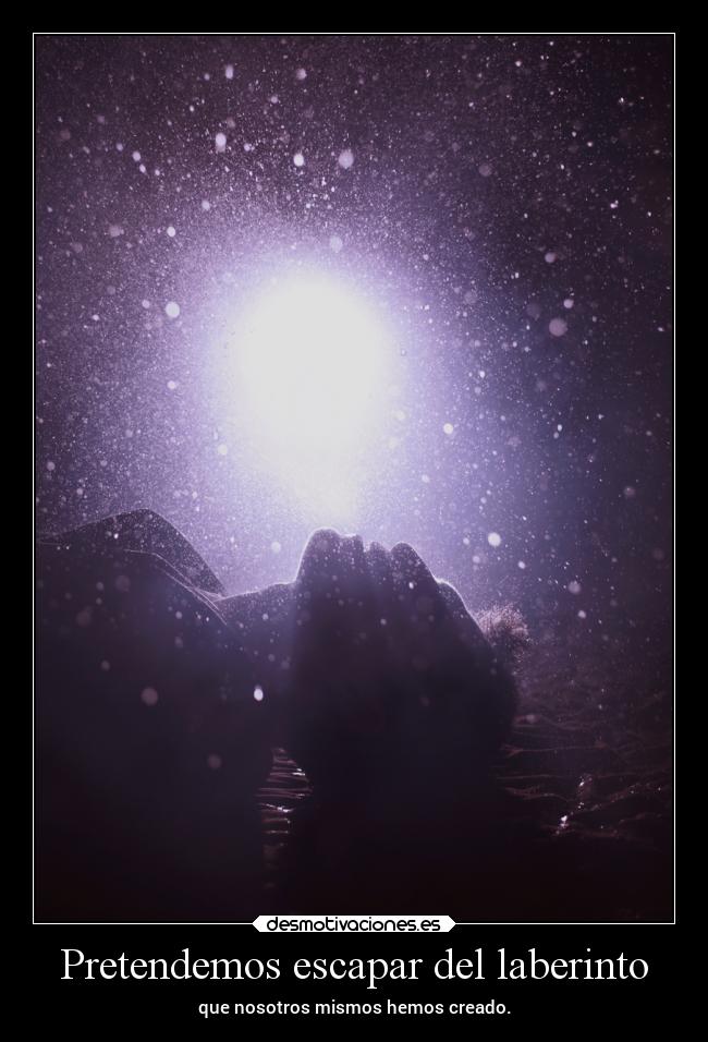 Pretendemos escapar del laberinto - que nosotros mismos hemos creado.
