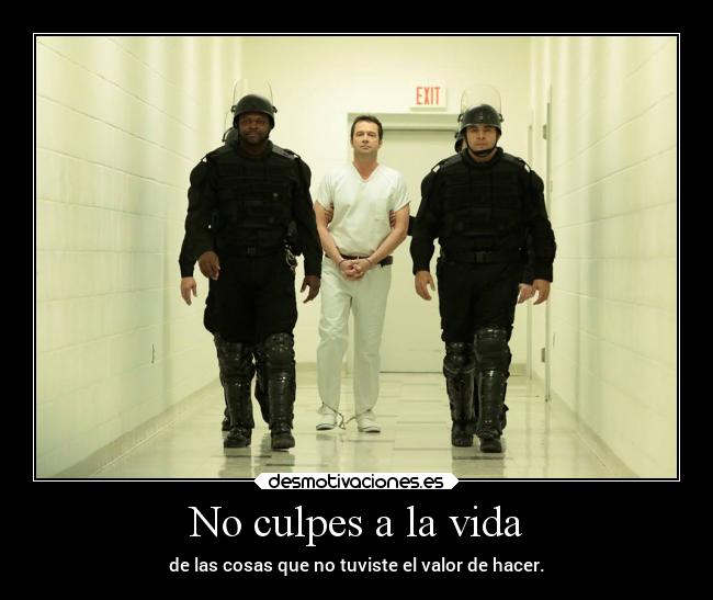 No culpes a la vida - de las cosas que no tuviste el valor de hacer.