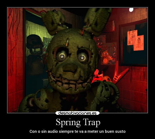 carteles videojuegos fnaf five nights freddys spring trap springtrap scott desmotivaciones