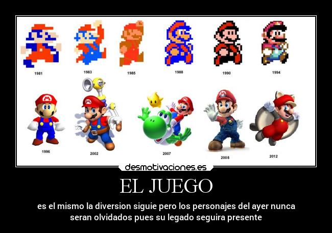 EL JUEGO - es el mismo la diversion siguie pero los personajes del ayer nunca
seran olvidados pues su legado seguira presente