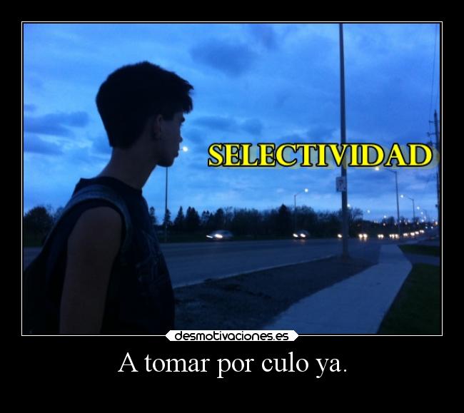 A tomar por culo ya. -