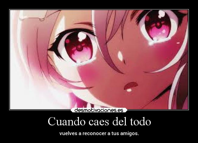 Cuando caes del todo - vuelves a reconocer a tus amigos.