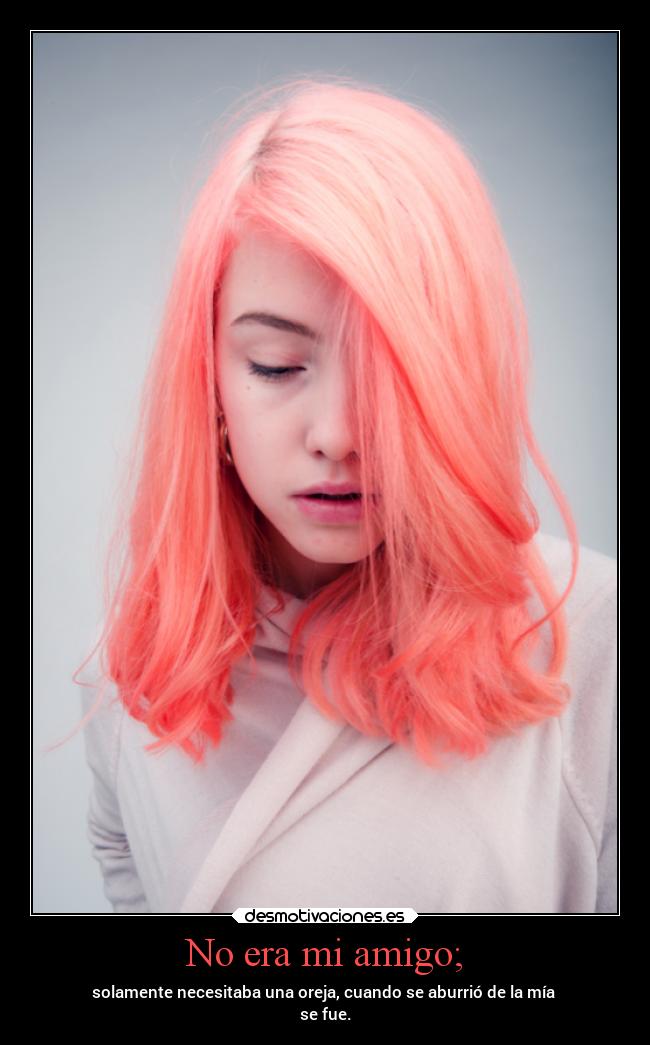 No era mi amigo; - solamente necesitaba una oreja, cuando se aburrió de la mía
se fue.