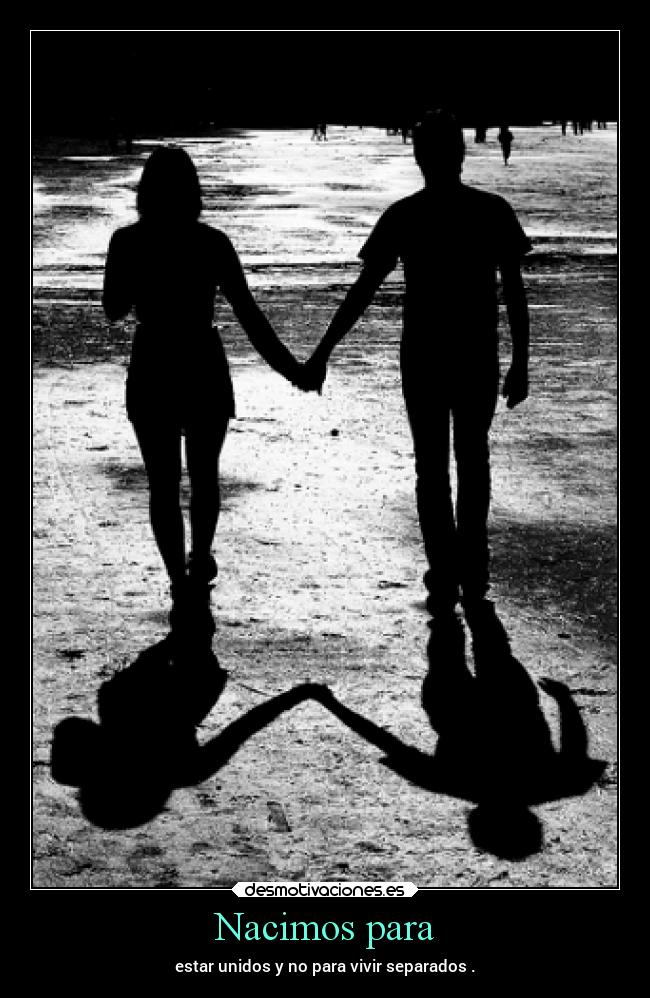Nacimos para - estar unidos y no para vivir separados .