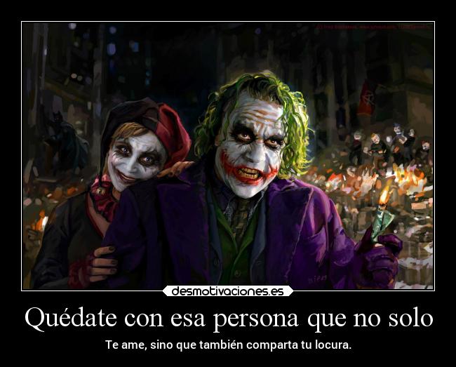 carteles amor locura cine joker guason harley quinn maldad victorvandort desmotivaciones