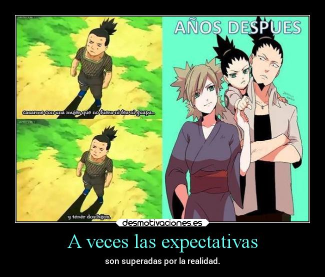 carteles amor naruto anime expectativa realidad temari superar desmotivaciones