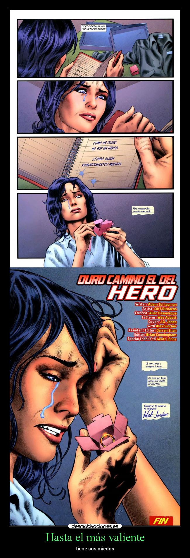 carteles amor valiente voluntad valor hal jordan green lantern flashpoint carol ferris amaba matrimonio desmotivaciones