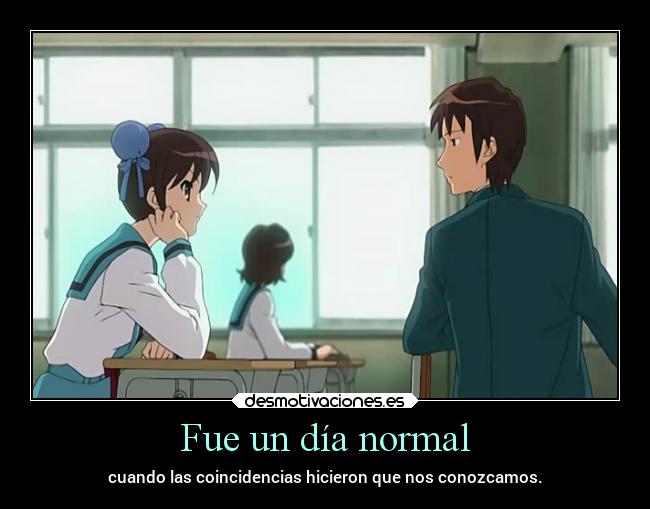 carteles anime cartel mega haruhi kyon desmotivaciones