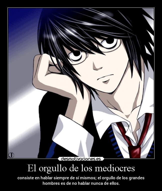 carteles anime deathnote orgullo llawliet desmotivaciones