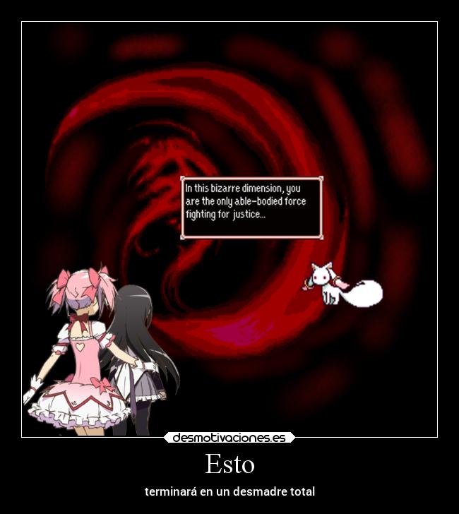 carteles anime madoka homura giygas desmotivaciones