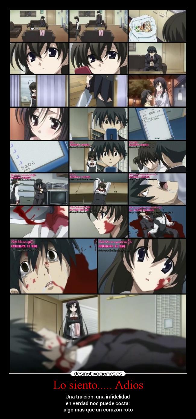 carteles anime school days makoto muere desmotivaciones