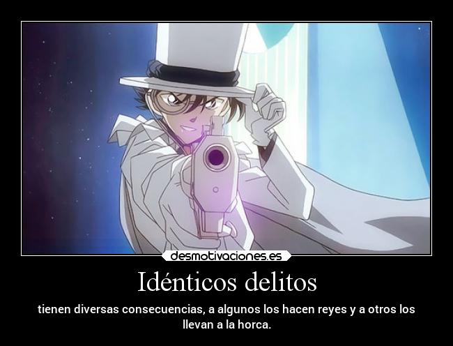 carteles anime serie detective conan meitantei kaito kid shinichi kudo kuroba desmotivaciones