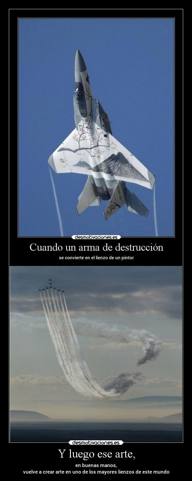 carteles arte arte das aviones acrobacia desmotivaciones