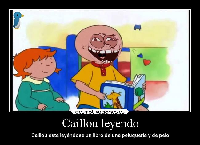 Caillou leyendo -