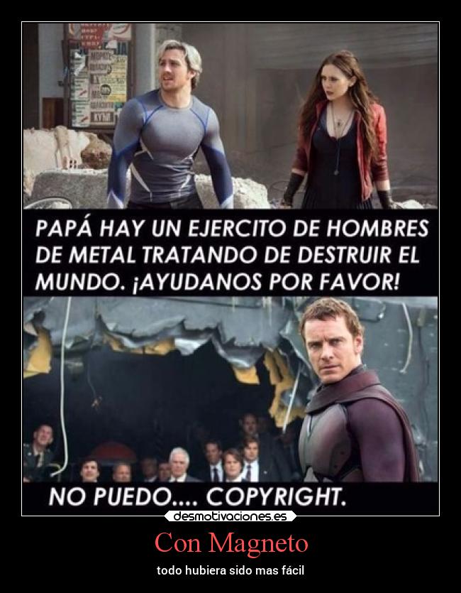 carteles cine magneto marvel derechos fox quicksilver scarlet witch desmotivaciones