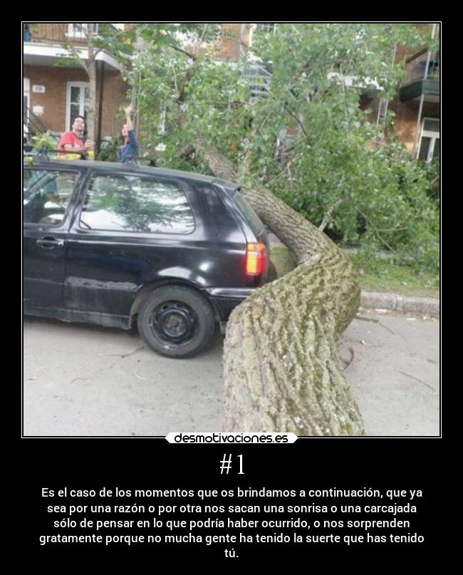 #1 - Es el caso de los momentos que os brindamos a continuación, que ya
sea por una razón o por otra nos sacan una sonrisa o una carcajada
sólo de pensar en lo que podría haber ocurrido, o nos sorprenden
gratamente porque no mucha gente ha tenido la suerte que has tenido
tú.