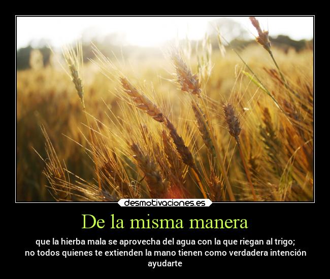 De la misma manera -