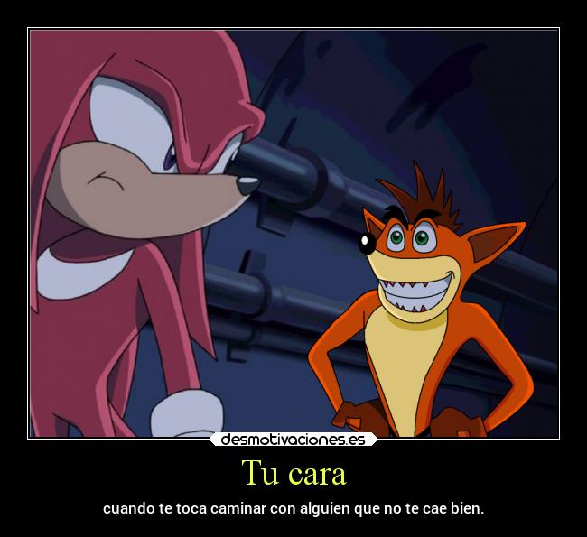 carteles enfados knuckles crash banticod como escriba primer cartel anos knuckles89 desmotivaciones