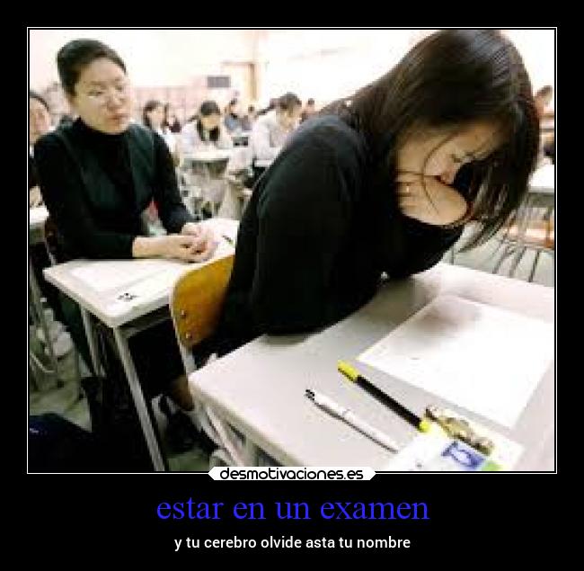 estar en un examen - 