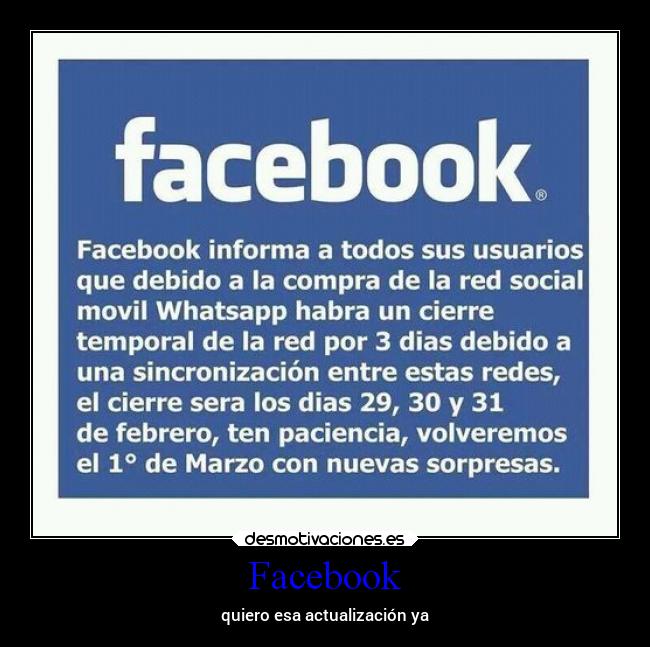Facebook - quiero esa actualización ya