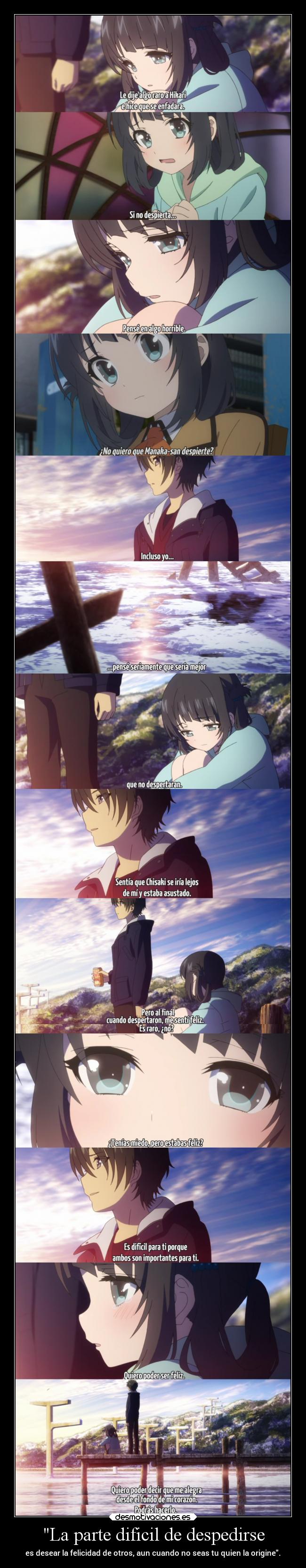 La parte dificil de despedirse -