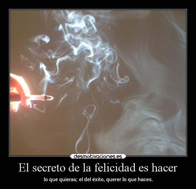El secreto de la felicidad es hacer - lo que quieras; el del éxito, querer lo que haces.
