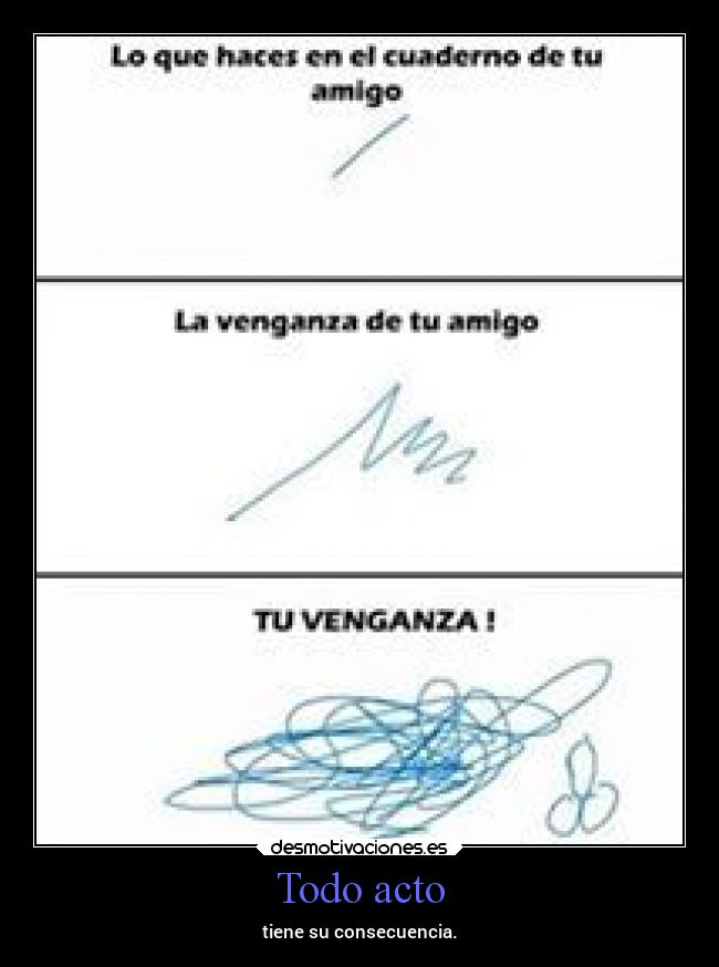 Todo acto - tiene su consecuencia.