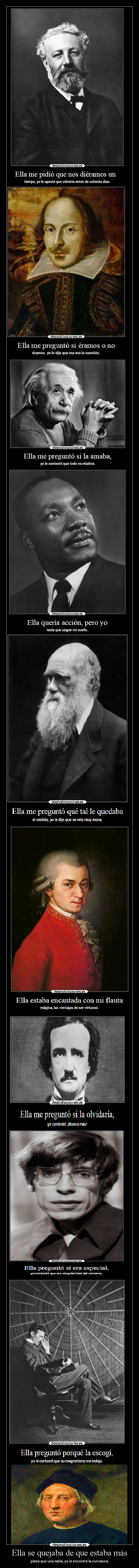 Ella se quejaba de que estaba más - plana que una tabla, yo le encontré la curvatura.