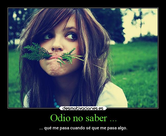 Odio no saber ... - 