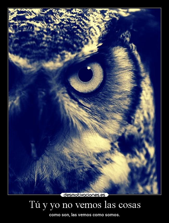 Tú y yo no vemos las cosas - como son, las vemos como somos.