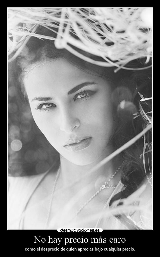 No hay precio más caro - como el desprecio de quien aprecias bajo cualquier precio.